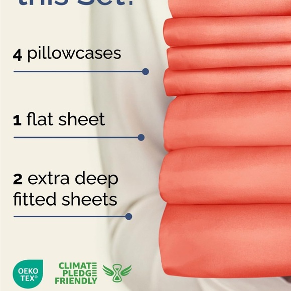 New Split King cooling & Breathable Deep pocket, Hotel luxury Sheet Set - Picture 5 of 9